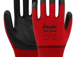 Beybi PN5 Zebra Nitril Kaplı Polyester Eldiven