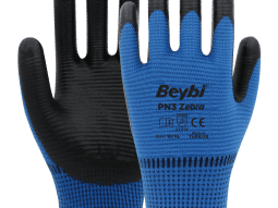 Beybi PN3 Zebra Nitril Kaplı Polyester Eldiven