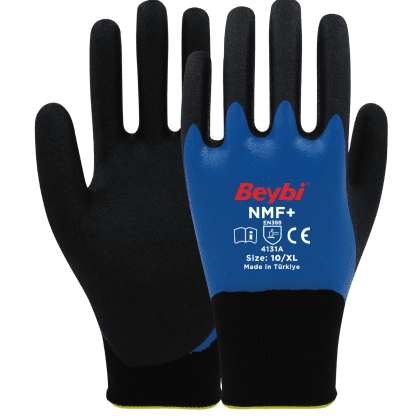 Beybi NMF+ Tam Kaplı Mikro Köpük Nitril Kaplı Polyester Örgü Eldiven