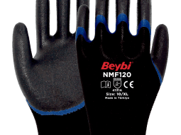 Beybi NMF120 Çift Katlı Mikro Köpük Nitril Kaplı Polyester Eldiven