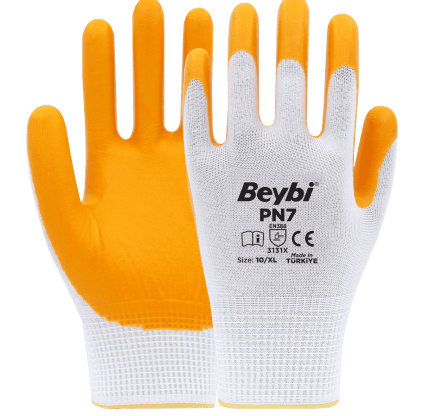 Beybi PN7 Polyester Örme Nitril Eldiven