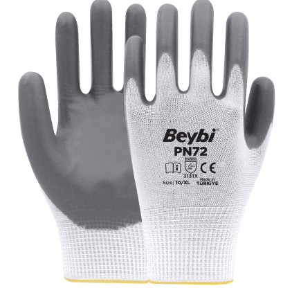 Beybi PN72 Polyester Örme Nitril Eldiven