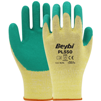 Beybi PL550 Lateks Kaplı Pamuk Polyester Eldiven