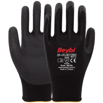 Beybi B-FLEX120 Micro / Mikro Köpük Nitril Kaplı Polyester Eldiven