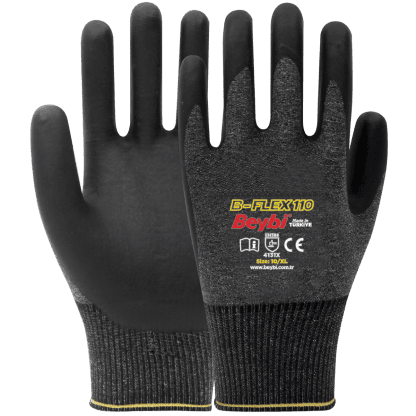 Beybi B-FLEX110 Köpük Nitril Kaplı Likralı Polyester Eldiven