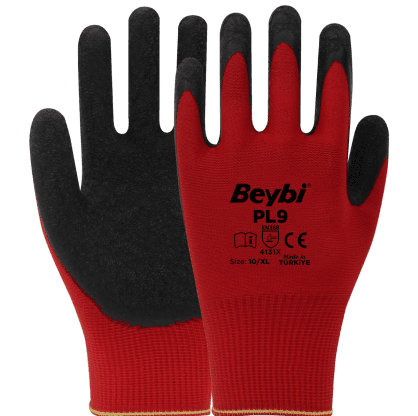 Beybi PL9 Lateks Kaplı Polyester Eldiven