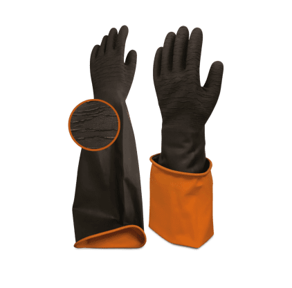 Beybi Korun Tırtıklı 60 cm Uzun Siyah İş Eldiveni