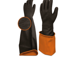 Beybi Korun Tırtıklı 60 cm Uzun Siyah İş Eldiveni