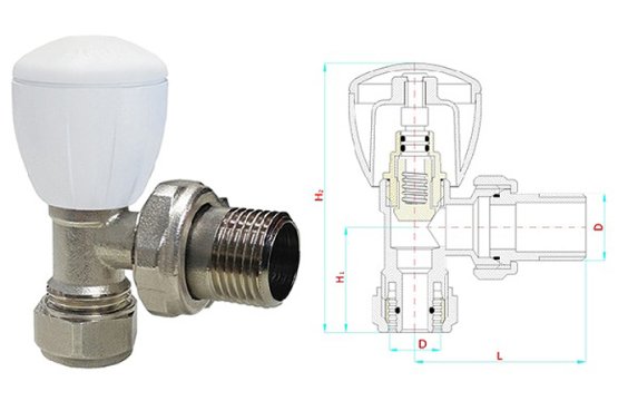 Fırat Yeni Tip Köşe Radyatör Vanası (Pex Boru Bağlantılı)