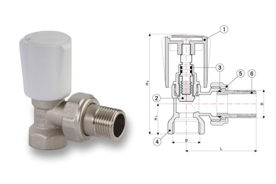 Fırat 1/2" Köşe Radyatör Vanası (Tip 1)