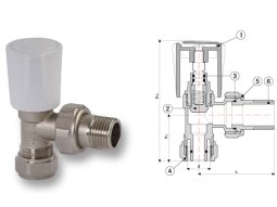 Fırat 1/2" Köşe Radyatör Vanası (Pex Boru Bağlantılı)