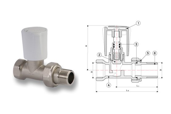 Fırat 1/2" Radyatör Vanası (Düz)