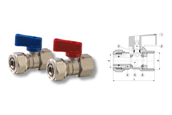 Fırat 1/2" Mini Küresel Vana İç Dişli (Pex Boru Bağlantılı)