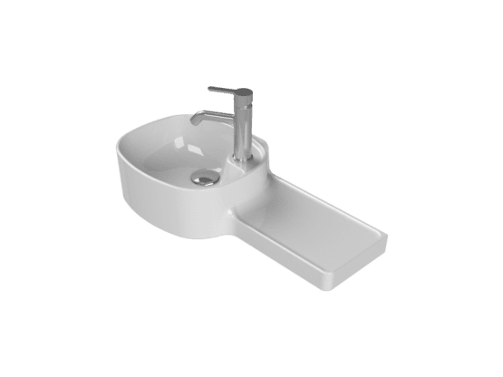 Turkuaz Seramik Etajerli Lavabo, Harmony, 65x32x20,5 cm