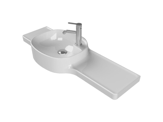 Turkuaz Seramik Etajerli Lavabo, Harmony, 100x37,5x26,4 cm