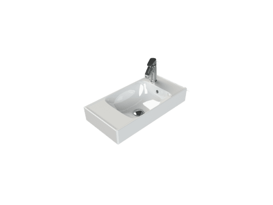 Turkuaz Seramik Etajerli Lavabo, Sharp, 60x30 cm