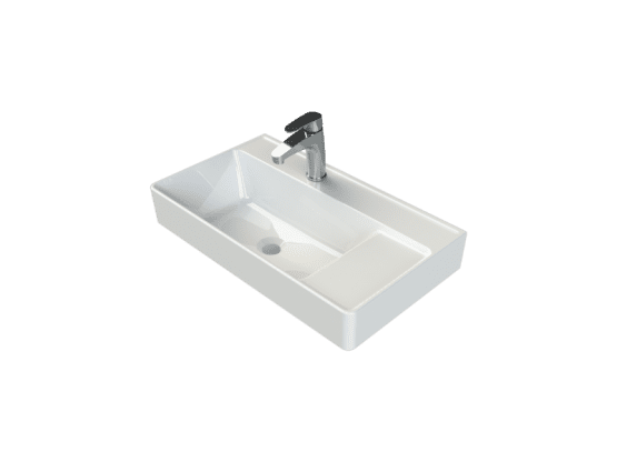 Turkuaz Seramik Etajerli Lavabo, Sharp, 65x38 cm