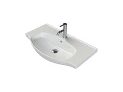 Turkuaz Seramik Etajerli Lavabo, Lila 80x46,5 cm