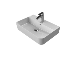 Turkuaz Seramik Tezgah Üstü Lavabo, Hera 60x42 cm (Duvara Sıfır)