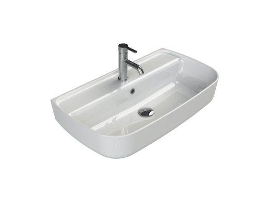 Turkuaz Seramik Tezgah Üstü Lavabo, Aqua 75x42 cm