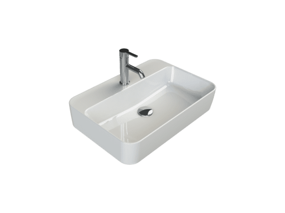 Turkuaz Seramik Tezgah Üstü Lavabo, Hera, 60x42 cm