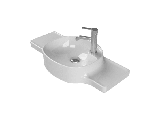 Turkuaz Seramik Etajerli Lavabo, Harmony, 80x37,5x26,4 cm