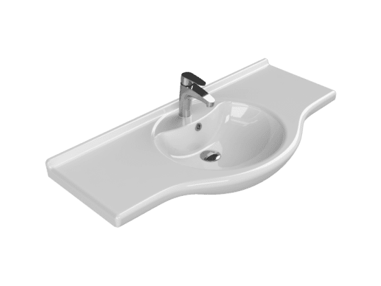 Turkuaz Seramik Etajerli Lavabo, Nil, 105x50 cm