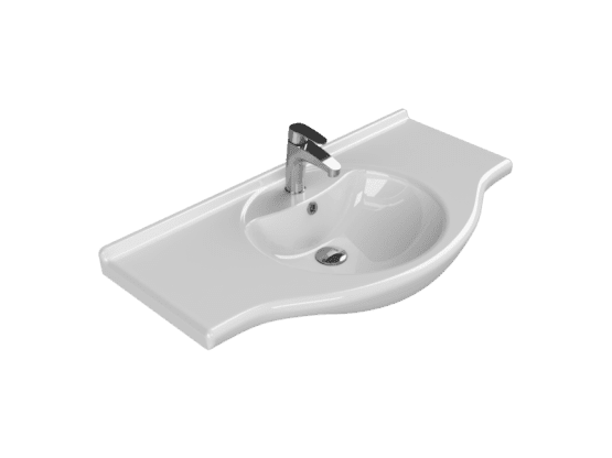 Turkuaz Seramik Etajerli Lavabo, Nil, 95x50 cm