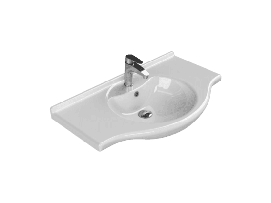 Turkuaz Seramik Etajerli Lavabo, Nil, 85x50 cm