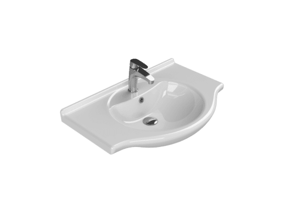 Turkuaz Seramik Etajerli Lavabo, Nil, 75x50 cm