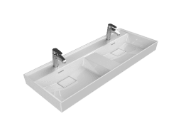 Turkuaz Seramik Etajerli Lavabo, Sharp, 120x48 cm (Çift Hazneli)