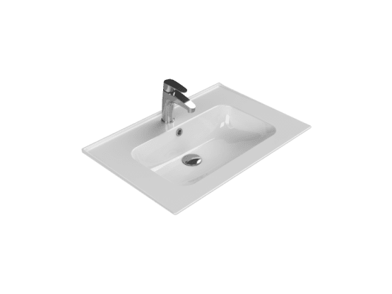 Turkuaz Seramik Etajerli Lavabo, Blue, 70x47 cm