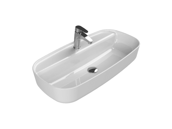 Turkuaz Seramik Tezgah Üstü Lavabo, Aqua, 80x40 cm