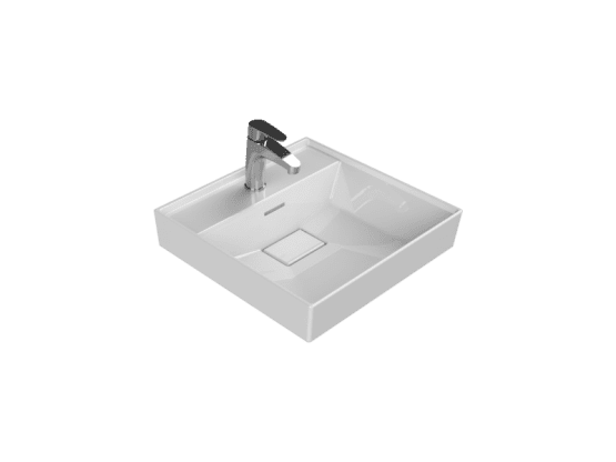 Turkuaz Seramik Etajerli Lavabo, Sharp, 48x48 cm