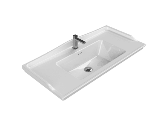 Turkuaz Seramik Etajerli Lavabo, Kapadokya, 100x48 cm