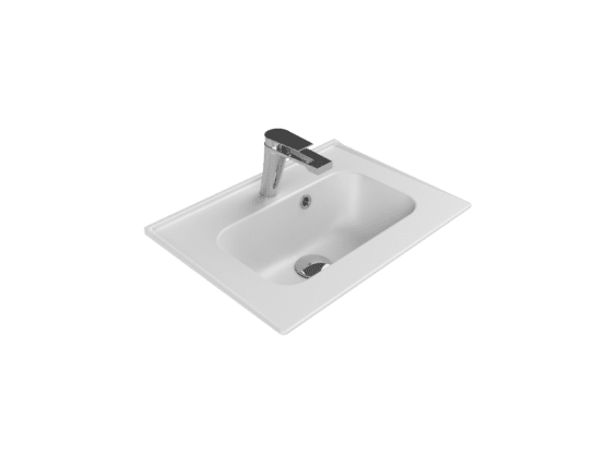 Turkuaz Seramik Etajerli Lavabo, Blue, 50x36 cm