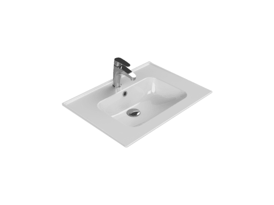 Turkuaz Seramik Etajerli Lavabo, Blue, 65x47 cm