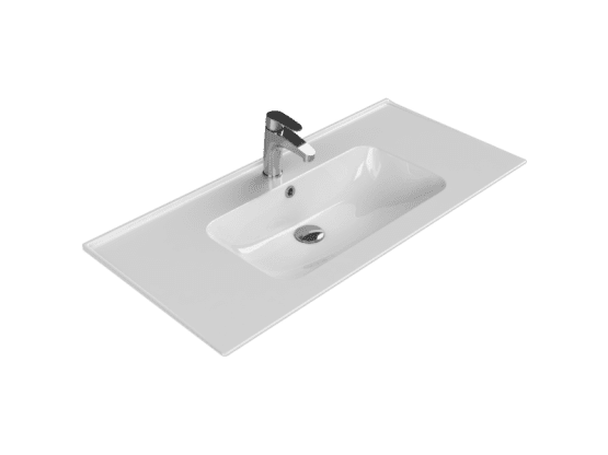 Turkuaz Seramik Etajerli Lavabo, Blue, 100x47 cm