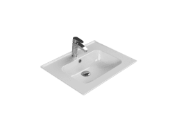 Turkuaz Seramik Etajerli Lavabo, Blue, 60x47 cm