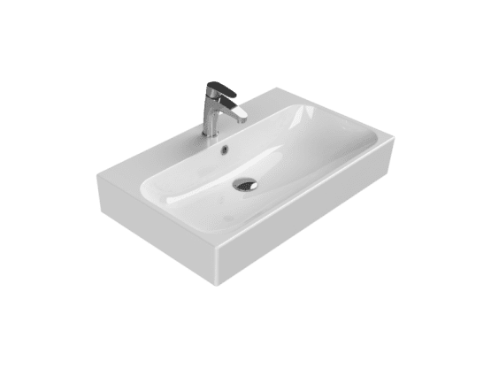 Turkuaz Seramik Etajerli Lavabo, Pinto, 75x47 cm