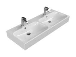 Turkuaz Seramik Etajerli Lavabo, Pinto, 120x47 cm (Çift Hazneli)