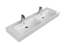 Turkuaz Seramik Etajerli Lavabo, Pinto, 150x47 cm (Çift Hazneli)