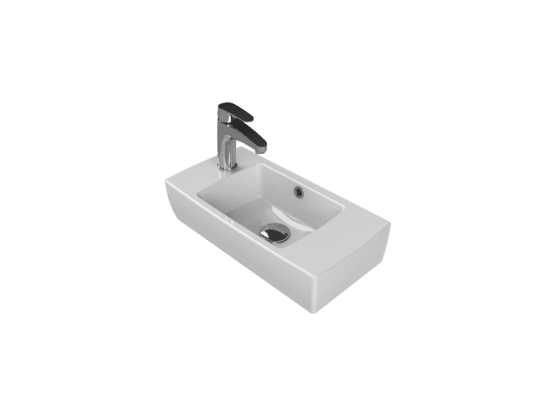 Turkuaz Seramik Tezgah Üstü Lavabo, City, 25x50 cm