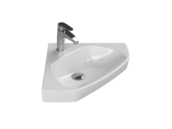 Turkuaz Seramik Köşe Lavabo, Arda, 46x46 cm