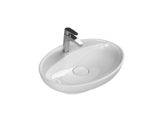 Turkuaz Seramik Tezgah Üstü Lavabo, Lal C, 60x46 cm