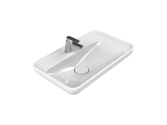 Turkuaz Seramik Tezgah Üstü Lavabo, Lal, 70x42 cm