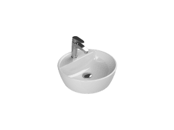 Turkuaz Seramik Tezgah Üstü Lavabo, One, Ø42 cm, Batarya Delikli