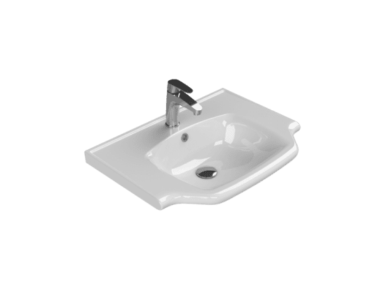 Turkuaz Seramik Etajerli Lavabo, Yeni Klasik, 65x48 cm