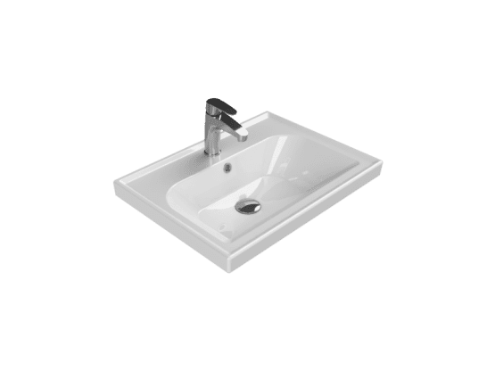 Turkuaz Seramik Etajerli Lavabo, Frame, 60x45 cm