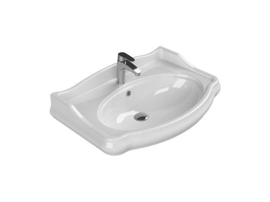 Turkuaz Seramik Etajerli Lavabo, 1837, 80x54 cm